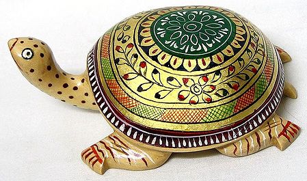 Tortoise with Golden and Colorful Painting