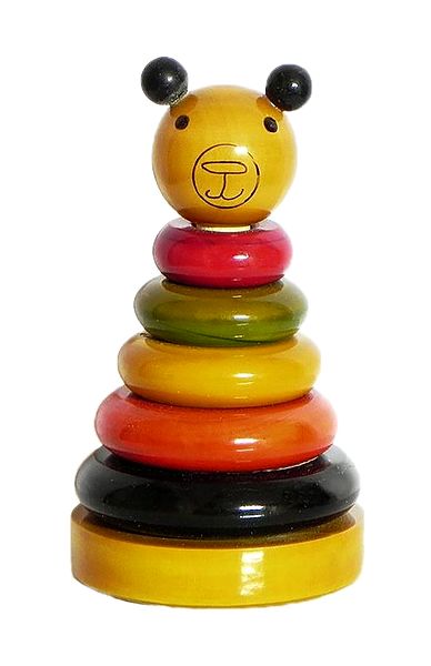 Ring Teddy - Wooden Chennapatna Toy