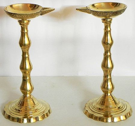 Two Long Oil Lamps