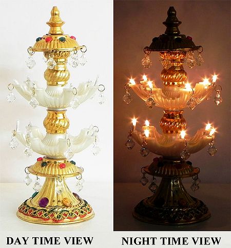 Decorative Two Tier Electric Lamp