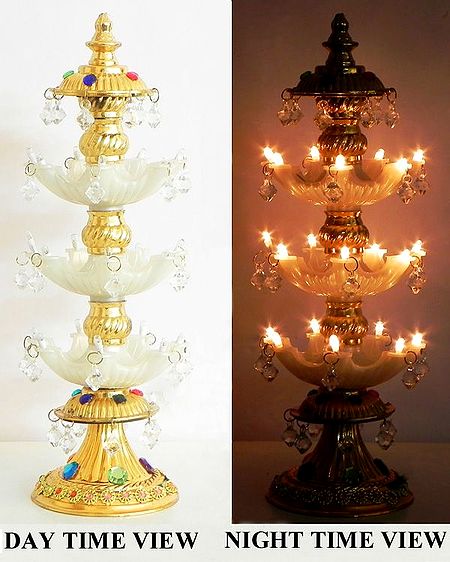 Decorative Three Tier Electric Lamp