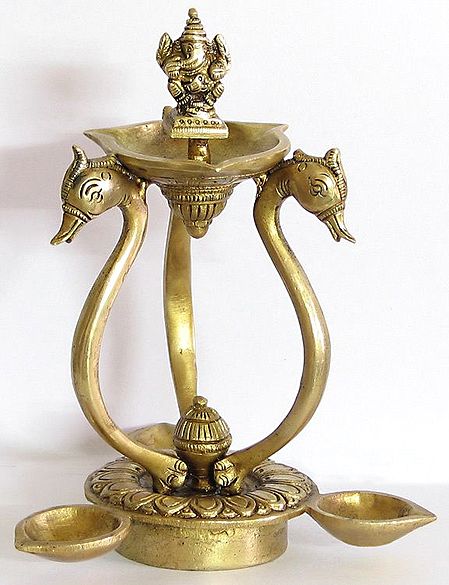 Oil Lamp with Ganesha