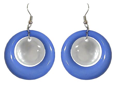 Blue Acrylic Hoop Earrings