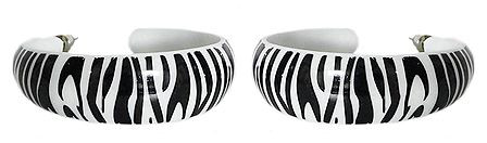 Black and White Zebra Design Earrings