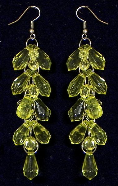 Light Yellow Cluster Earrings