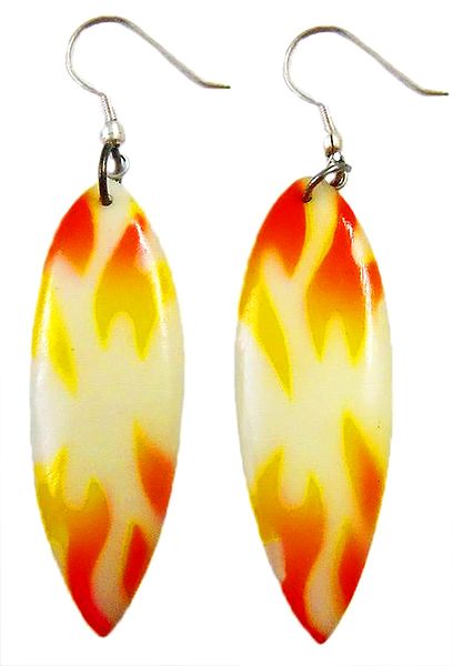 Saffron and Yellow Print Acrylic Earrings