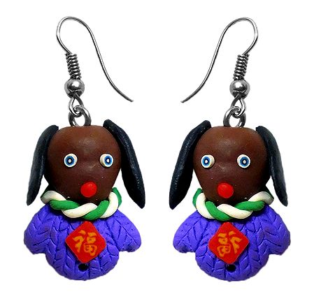 Pair of Rubber Doggy Earrings