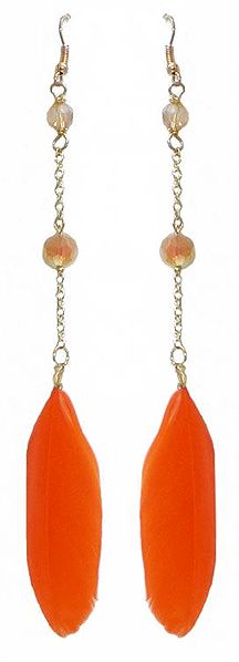 Saffron Feather Earrings