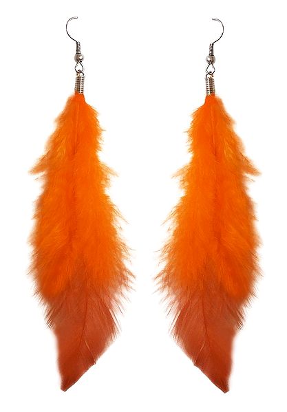 Saffron Feather Earrings