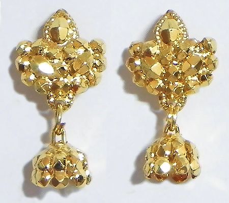 Gold Plated Small jhumka Earrings
