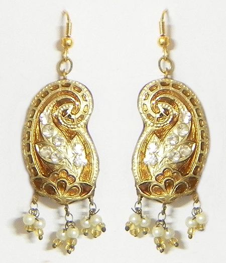 Golden Meenakari Earrings