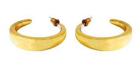Golden Metal Hoop Earrings