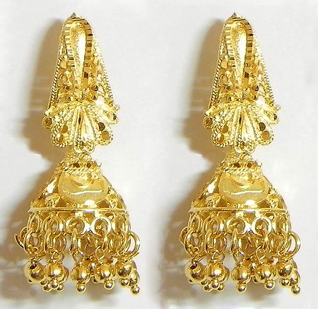 Gold Plated Jhumka Earrings