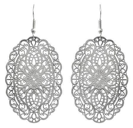 Metal Netted Dangle Earrings with Fish Hook