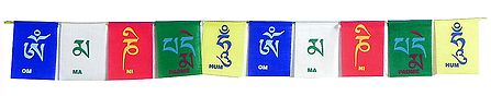 Om Mani Padme Hum Multicolor Car Prayer Flag 