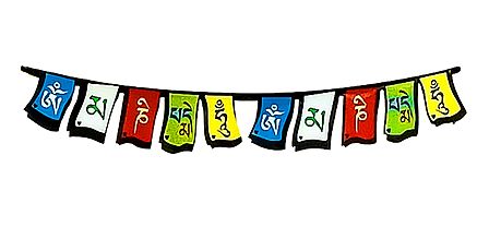 Om Mani Padme Hum Multicolor Buddhist Sticker Paper Prayer Flag