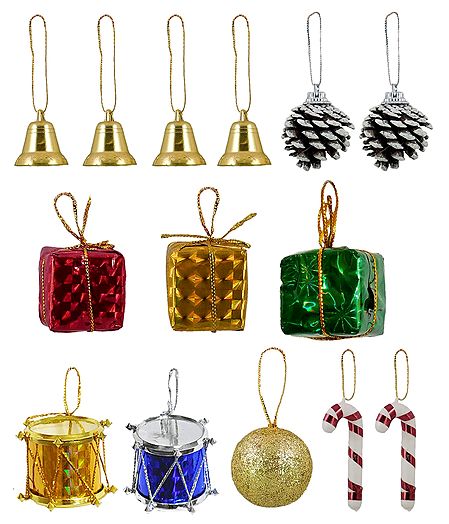 Set of Colorful Assorted Synthetic Christmas Tree Hangings