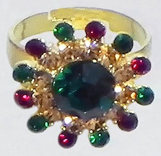 Multicolor Stone Studded Adjustable Ring
