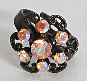 Blossom - Light Peach Stone Studded Adjustable Ring