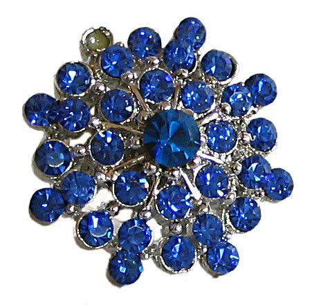Chrysanthemum - Dark Blue Stone Studded Adjustable Ring