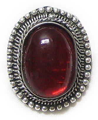 Dark Red Stone Setting Ring