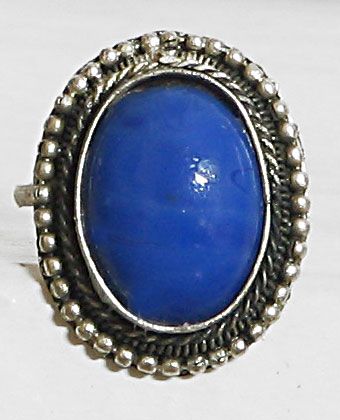 Elegant Blue - Blue Stone Setting Metal Ring