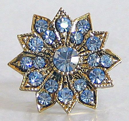 Icy Bloom - Light Blue Stone Studded Adjustable Ring