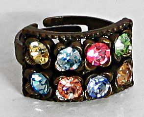 Illumination - Multicolor Stone Studded Adjustable Ring