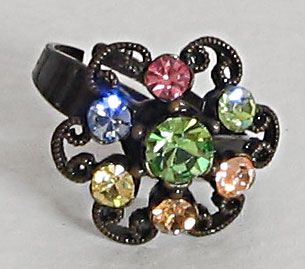 Illusions - Multicolor Stone Studded Adjustable Ring