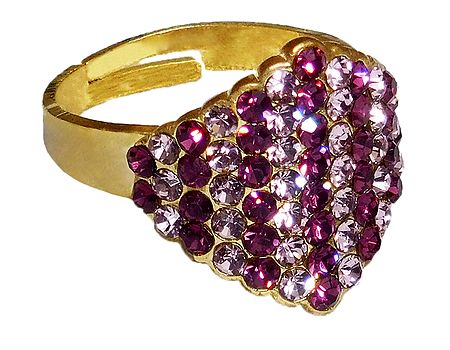 Purple Stone Studded Adjustable Ring