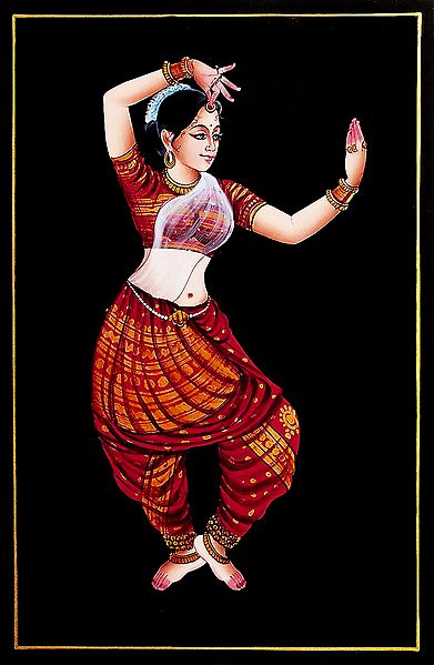 Odissi Dancer - Nirmal Painting on Wood