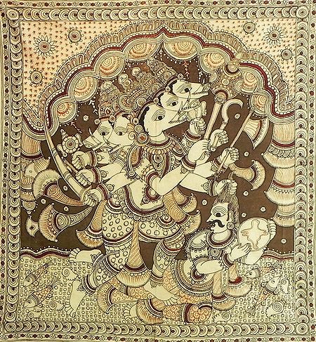 Panchamukhi Varaha Avatara of Vishnu Rescues Mother Earth from the Clutches Hiranyaksha