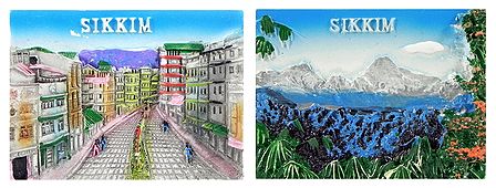Landscape of Sikkim - Set of Two Magnets