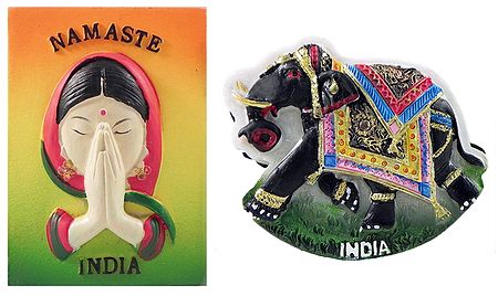 Namaste and Elephant - Set of Two Magnets