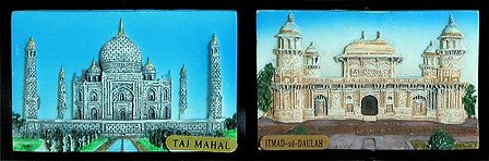 Taj Mahal and Itmad-Daula in Agra - Set of Two Magnets