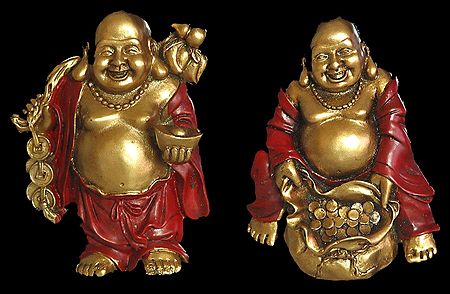 Laughing Buddha - Set of Two Magnets