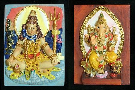 Shiva and Ganesha - Set of Two Magnets