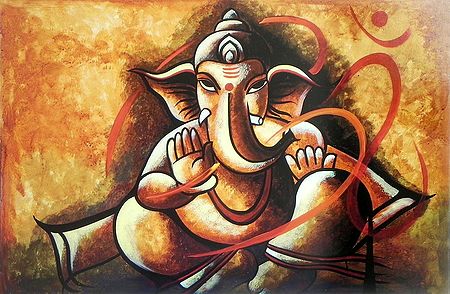 Artistic Lord Ganesha with Om