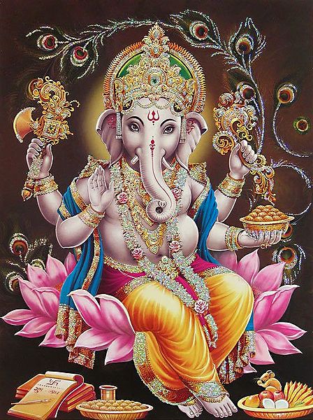 Ganesha - (Poster with Glitter)