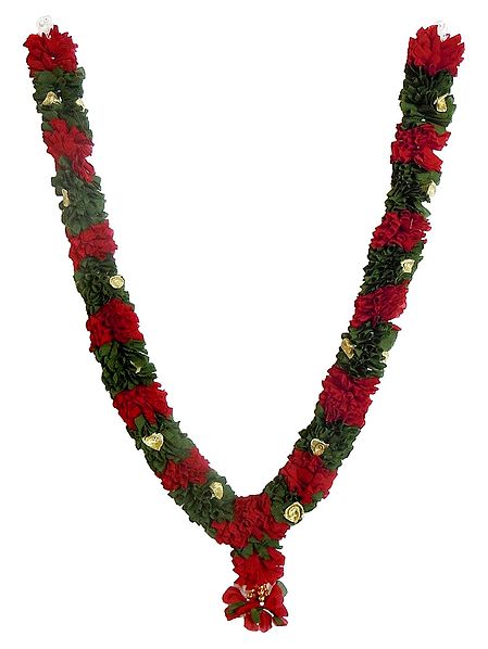 Red with Green Cloth Garland