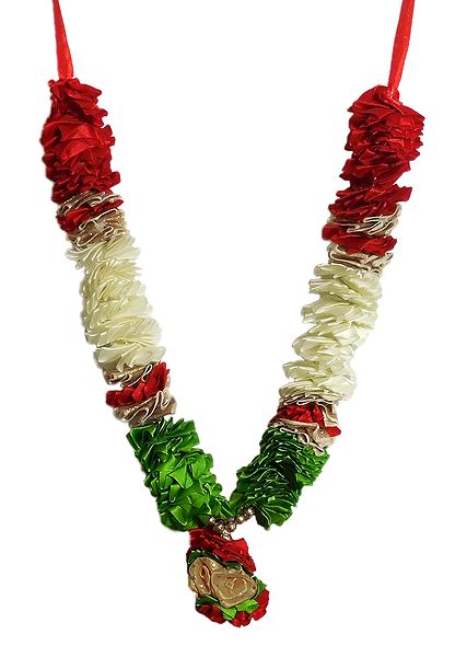 Red, Green with Off-White Cloth Garland
