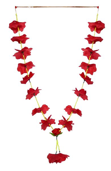 Red Cloth Artificial Hibiscus Flower Garland