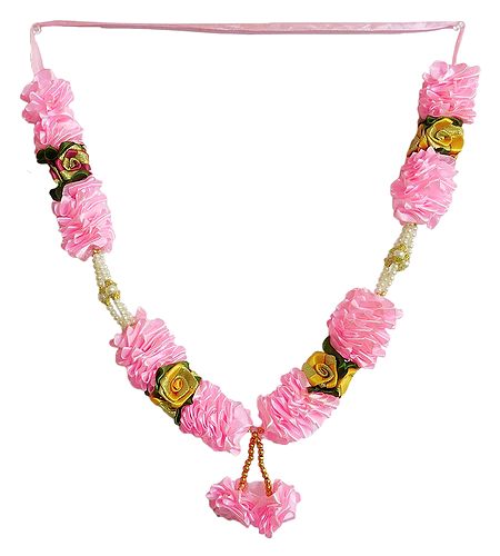 Pink Ribbon Garland with Beads