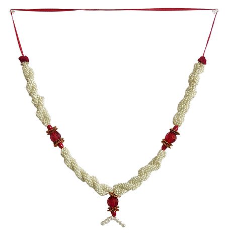 White and Red Bead Garland