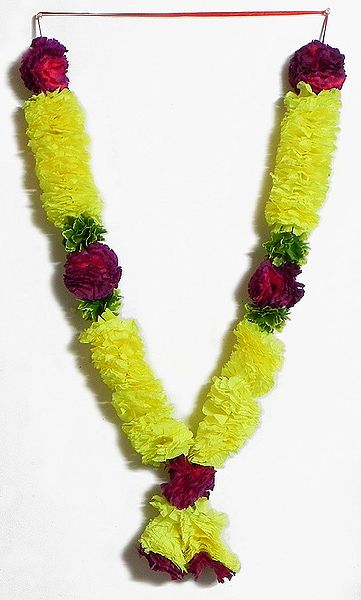 Yellow and Red Cloth Garland