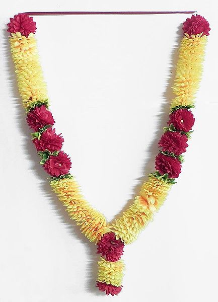 Yellow with Red and Green Cloth Garland