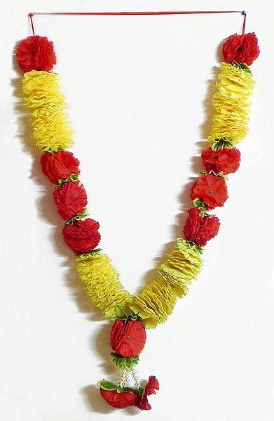 Yellow and Red Cloth Garland