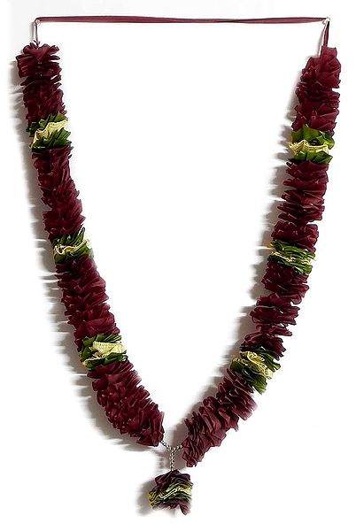 Maroon with Golden Ribbon Garland