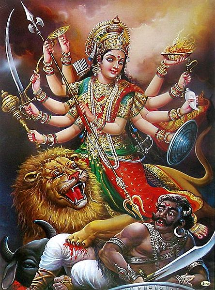 Durga Killing Mahishasura