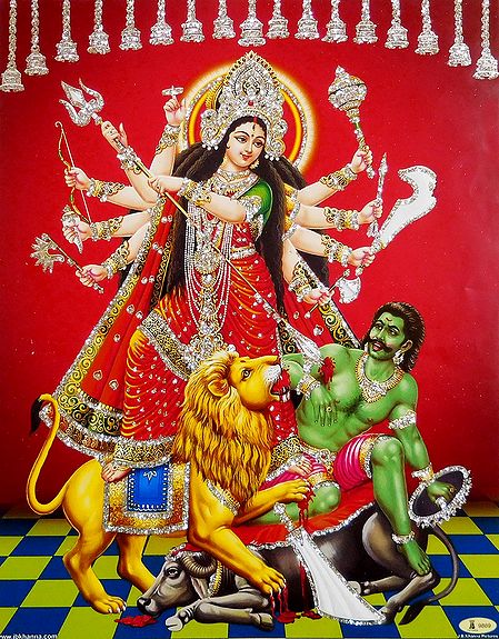 Mahishasuramardini Durga - Glitter Poster